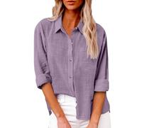 topuersaiv Elegante Bluse für Damen aus Musselin, Kurzarm Blusen für den Sommer, Tuniken für Freizeit, Oversized Hemdbluse, Longbluse für warme Tage, ideal für Leggings und Alltag
