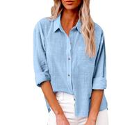 topuersaiv Elegante Bluse für Damen aus Musselin, Kurzarm Blusen für den Sommer, Tuniken für Freizeit, Oversized Hemdbluse, Longbluse für warme Tage, ideal für Leggings und Alltag
