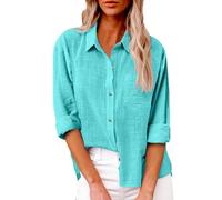 topuersaiv Elegante Bluse für Damen aus Musselin, Kurzarm Blusen für den Sommer, Tuniken für Freizeit, Oversized Hemdbluse, Longbluse für warme Tage, ideal für Leggings und Alltag