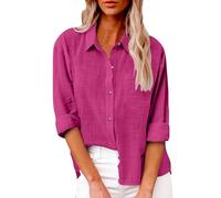 topuersaiv Elegante Bluse für Damen aus Musselin, Kurzarm Blusen für den Sommer, Tuniken für Freizeit, Oversized Hemdbluse, Longbluse für warme Tage, ideal für Leggings und Alltag