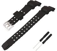 Topuly Ersatz-Uhrenarmband aus Kunstharz für Casio G Shock 10455201 GW9400 GW-9400 GW-9400-1 GW-9400BJ-1 GW-9400J-1 RANGEMAN GW-9200 GW-9300 G-9400 Armband für Damen und Herren (schwarz)