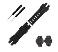 Topuly Ersatz-Uhrenarmband aus Kunstharz für Casio Protrek Pro Trek PRG-300 PRW-6000 PRW-6100 PRW-3000 PRW-3100 Armband für Damen und Herren (silberfarbene Schnalle)