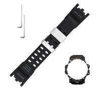 Topuly XXmm Ersatz-Uhrenarmband aus Kunstharz für Casio G-shock GWG-2000 GWG-2040 Mudmaster Armband für Damen und Herren (schwarz)