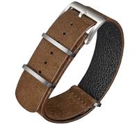 torbollo Wildlederarmband, Einteiliges Militärisches Uhrarmband Vintage Ton 18 20 22mm Ersatzuhrarmband für Männer Frauen