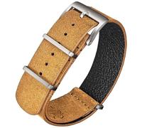 torbollo Wildlederarmband, Einteiliges Militärisches Uhrarmband Vintage Ton 18 20 22mm Ersatzuhrarmband für Männer Frauen