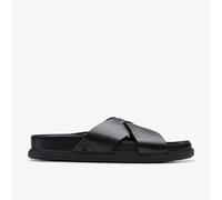 Clarks Herren Torford Cross Schiebe-Sandalen, Black Leather, 41 EU