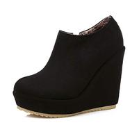 TORIDE Keil Stiefel für Damen High Heels Plateau Casual stilvolle kurze Stiefel Herbst Winter Pumps Runde Zehen Stiefeletten