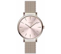 TORII Damenuhr Roségold Edelstahl - rund Quarz R28RS.RR Milanaise-Armband Strichindizes wasserdicht 50 m