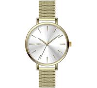 TORII Damenuhr Silber Edelstahl - rund Quarz G37GS.OG Milanaise-Armband Strichindizes wasserdicht 30 m