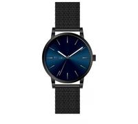 TORII Herrenuhr Blau Edelstahl - rund Quarz B41BG.NB Milanaise-Armband Strichindizes wasserdicht 30 m