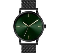 TORII Herrenuhr Grün Edelstahl - rund Quarz B41BG.F4 Milanaise-Armband Strichindizes wasserdicht 50 m