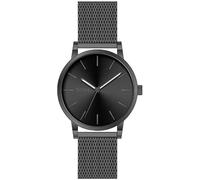 TORII Herrenuhr Schwarz Edelstahl - rund Quarz A41AG.BA Milanaise-Armband Strichindizes wasserdicht 100 m