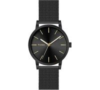 TORII Herrenuhr Schwarz Edelstahl - rund Quarz B41BG.BG Milanaise-Armband Strichindizes wasserdicht 30 m