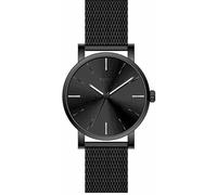 TORII Herrenuhr Schwarz Edelstahl - rund Quarz B45BG.BB Milanaise-Armband Strichindizes wasserdicht 100 m