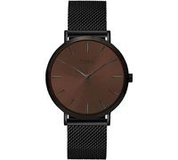 TORII Unisex-Uhr Braun Edelstahl - rund Quarz B38BM.DB Milanaise-Armband Strichindizes wasserdicht 50 m