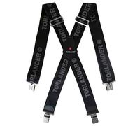 TORLAND® Hosenträger Herren extra stark, mit Rindsleder, 5 cm breit, für Arbeitshose, Motorradhose | 135 cm lang, verstellbar bis Körpergröße 2 m (Dunkelgrau)