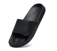 Torotto Herren Badelatschen Sommer Slippers Hausschuhe Schlappen Weiche Bequeme Rutschfeste Schnell Trocknende Haus Bad Dusche Sandalen(schwarz,42 EU)