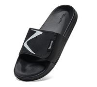 Torotto Herren Badelatschen Sommer Slippers Hausschuhe Schlappen Weiche Bequeme Rutschfeste Schnell Trocknende Haus Bad Dusche Sandalen(schwarz,42 EU)