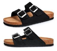 Torotto Herren Pantoletten Sandalen Hausschuhe Flache Latschen Sommerschuhe Erwachsene Schlappen Arbeitsschuhe Bequeme Classic(Schwarz,44 EU)