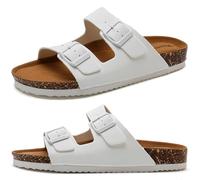 Torotto Herren Pantoletten Sandalen Hausschuhe Flache Latschen Sommerschuhe Erwachsene Schlappen Arbeitsschuhe Bequeme Classic(weiß,43 EU)