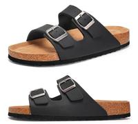 Torotto Herren Pantoletten Sandalen Hausschuhe Flache Latschen Sommerschuhe Erwachsene Schlappen Arbeitsschuhe Bequeme Classic(Schwarz,41 EU)