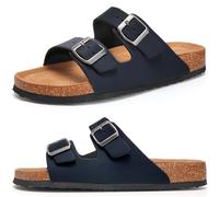 Torotto Herren Pantoletten Sandalen Hausschuhe Flache Latschen Sommerschuhe Erwachsene Schlappen Arbeitsschuhe Bequeme Classic(blau,41 EU)