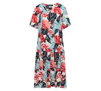 Midikleid CECIL, Damen, Gr. XL (44), US-Größen, light alabaster weiß, Stoff, 100% Viskose, gemustert, normal wadenlang, Rundhals, elastischer Bund, Kleider Midikleid, aus Viskose (51374619-XL) light a