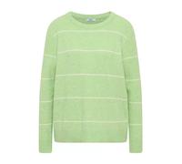 Cecil Damen Gestreifter Strukturpullover Grün Größe L