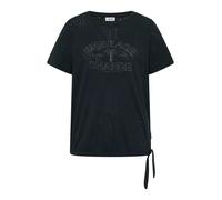 Cecil Damen Shirt im Ausbrenner-Look mit Wording in Grün Größe L – 50% Baumwolle/50% Polyester