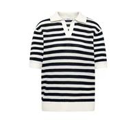 Cecil Damen Kurzarm-Poloshirt Mesh-Qualität Blau Gr. M