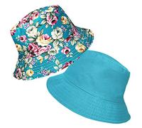 TOSKATOK® UPF 50+ Wendbarer Busch-Eimer-Sonnenhut aus Baumwolle mit Blumenmuster für Damen