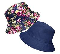 TOSKATOK® UPF 50+ Wendbarer Busch-Eimer-Sonnenhut aus Baumwolle mit Blumenmuster für Damen