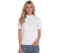 Totatuit Damen Kurzarmpullover aus Strick als Basic Weiß S