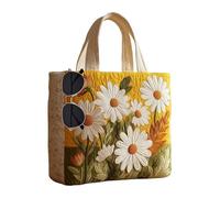 Tote Bag - Large Capacity Shoulder Bags, Floral Shopping Bag for Commute, Premium-Quality Canvas, Long-Lasting Carryall with Vibrant-Pattern, Robust Shoulder Pack for Work Shopping and Wedding