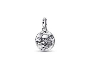 Totenkopf Charm-Anhänger aus 925er Silber, Talisman
