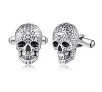 Totenkopf Manschettenknöpfe für Herren 925 Sterling Silber Schädel Manschettenknöpfe Totenkopf Muttertag Schmuck Geschenke für Männer