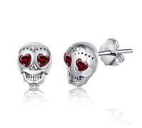 Totenkopf Ohrringe 925 Sterling Silber Halloween Ohrstecker Klein Halloween Totenkopf Ohrringe Schädel Anhänger Goth für Mädchen Herren Sohn Teenager Geschenk