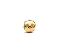 Totenkopf Slide-Charm für Damen, vergoldet, Moments