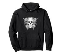 Totenkopf und Glyzinie Floral Gothic Dark Art Pullover Hoodie