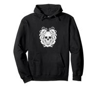 Totenkopf und Mohnblume Floral Gothic Dark Art Pullover Hoodie