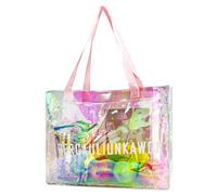 TotePrint Holografische PVC Handtasche - Durchsichtige Transparente Tasche mit Buchstaben-Muster, Stadion-Zulassung (1 Stück) (B029-D2079-9-300-11)
