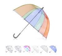 totes Kinder-Regenschirm, transparent, Kuppelschirm, leicht, Schutz vor Wind und Regen, Regenbogen, Kids - 38" Canopy