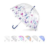 totes Regenschirm für Erwachsene und Kinder, transparent, mit Kuppeldach, leichtes Design, Wind- und Regenschutz, Ozeanprinzessin, Kinder, 94 cm, Ocean Princess, Kids - 37", Transparenter Regenschirm