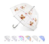 totes VCCUIOB Kids Regenschirm, transparent, Bubble Kids - perfekt für Spaziergänge, Safety, Kindersicherung, mit Pinch-Proof Verschluss und Easy-Grip, gebogen, perfekt für kleine Hände, in
