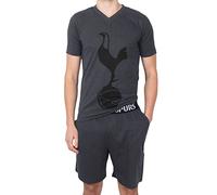 Tottenham Hotspur - Herren Schlafanzug-Shorty - Offizielles Merchandise - Grau - L