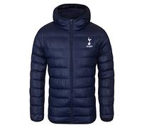 Tottenham Hotspur - Herren Winter-Steppjacke mit Kapuze - Offizielles Merchandise - Geschenk für Fußballfans - Dunkelblau - M