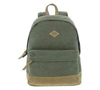 TOTTO Jugend-Rucksack, Modell Yerem, 2 Fächer, Organizer mit abnehmbarem Schlüsselring, ergonomischer Rücken, S-Riemen für mehr Komfort, robust, Grün und Beige, bunt, S, Sport