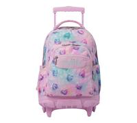 TOTTO Schulrucksack mit Rollen, Fassungsvermögen 26 l, verschiedene Modelle, mit PC-Tasche, Teleskopgriff, Seitentaschen, Flaschentaschen, ergonomische Riemen, einzigartige Muster, Shiny Heart Glitter
