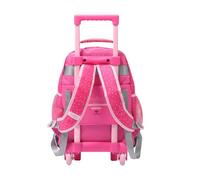 TOTTO Schulrucksack mit Rollen, Modell Sweet Panda M, mittelgroßer Rucksack, Fassungsvermögen 14 l, 2 Fächer, 2 Flaschentaschen, Aufprallschutz, Bequeme verstellbare Träger, Rosa, Rosa, Medium