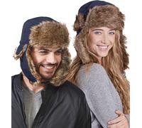 Tough Headwear Ushanka Mütze mit Ohrenklappen - Russische Mütze aus Kunstfell - Fliegermütze Herren - Russen Mütze Fellmütze Damen - Winterkappe Trapper Mütze Uschanka